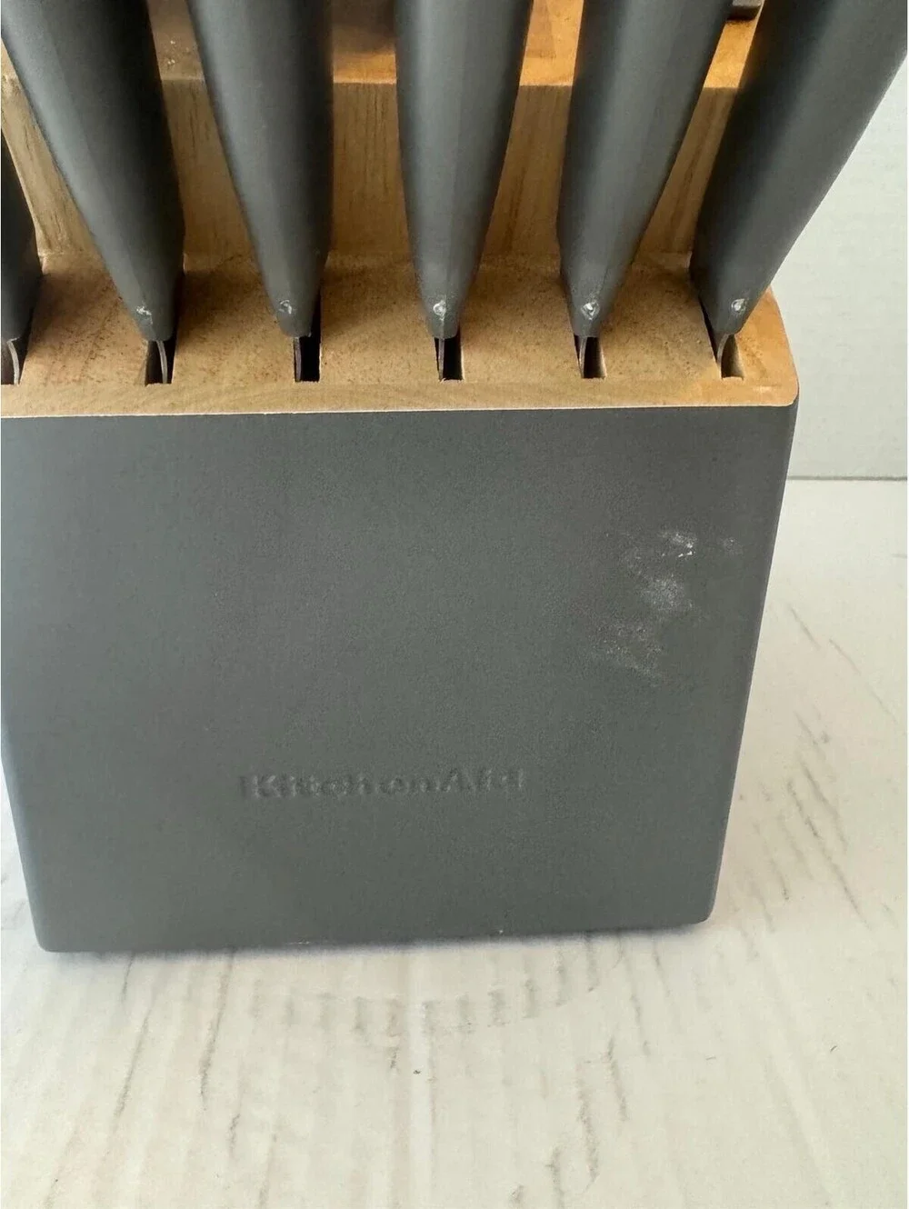 KitchenAid Gourmet 15-Piece Knife Set-Charcoal Gray Handles & Matching Block